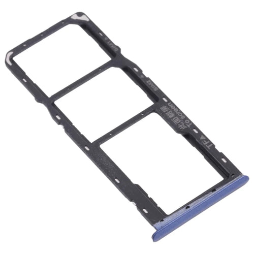 For Realme C15 RMX2180 Dual SIM Cards + Single TF Card Tray Holder Replacement (without Logo) - Blue - 1