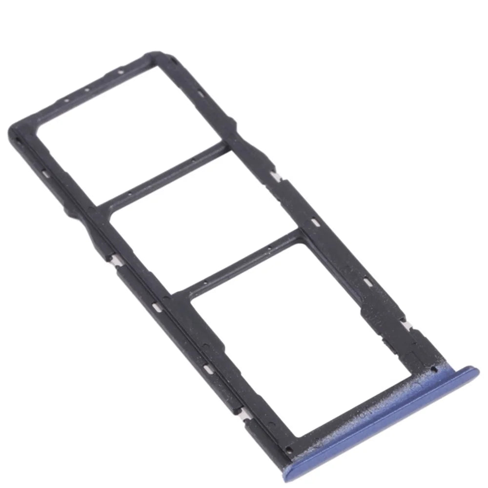 For Realme C15 RMX2180 Dual SIM Cards + Single TF Card Tray Holder Replacement (without Logo) - Blue - 2