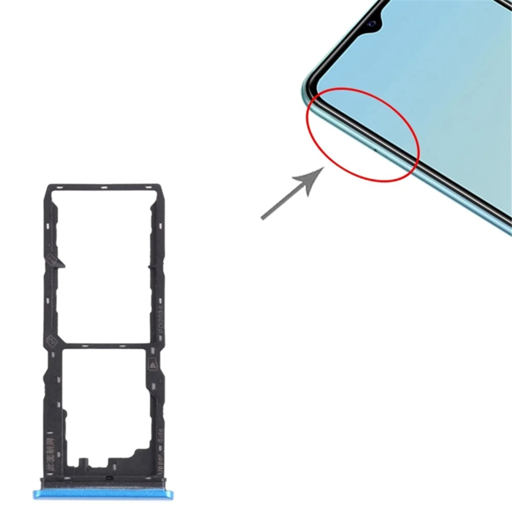 For vivo Y20G/Y20s [G] Dual SIM Card Tray Holder Replacement (without Logo) - Blue - 3