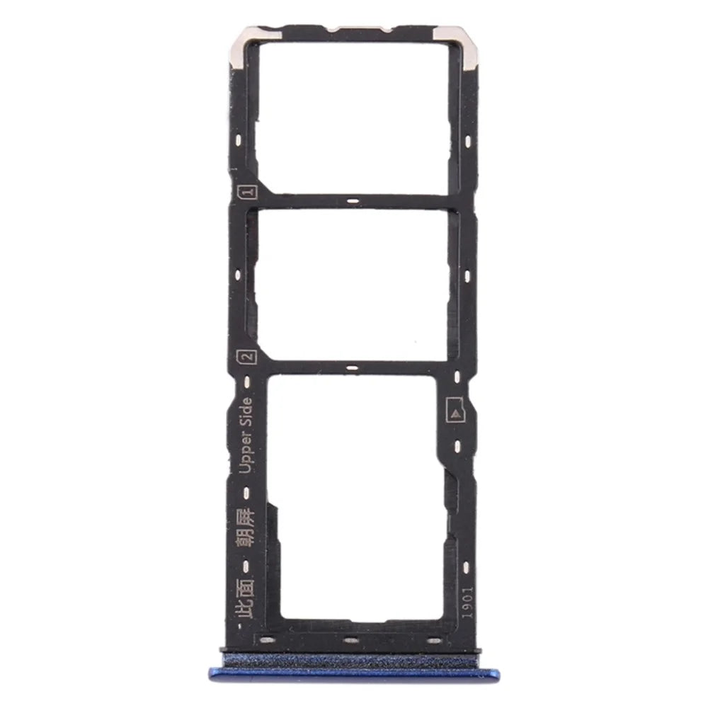 For vivo Y3 Dual SIM Cards + Single TF Card Tray Holder Replacement (without Logo) - Blue - 1