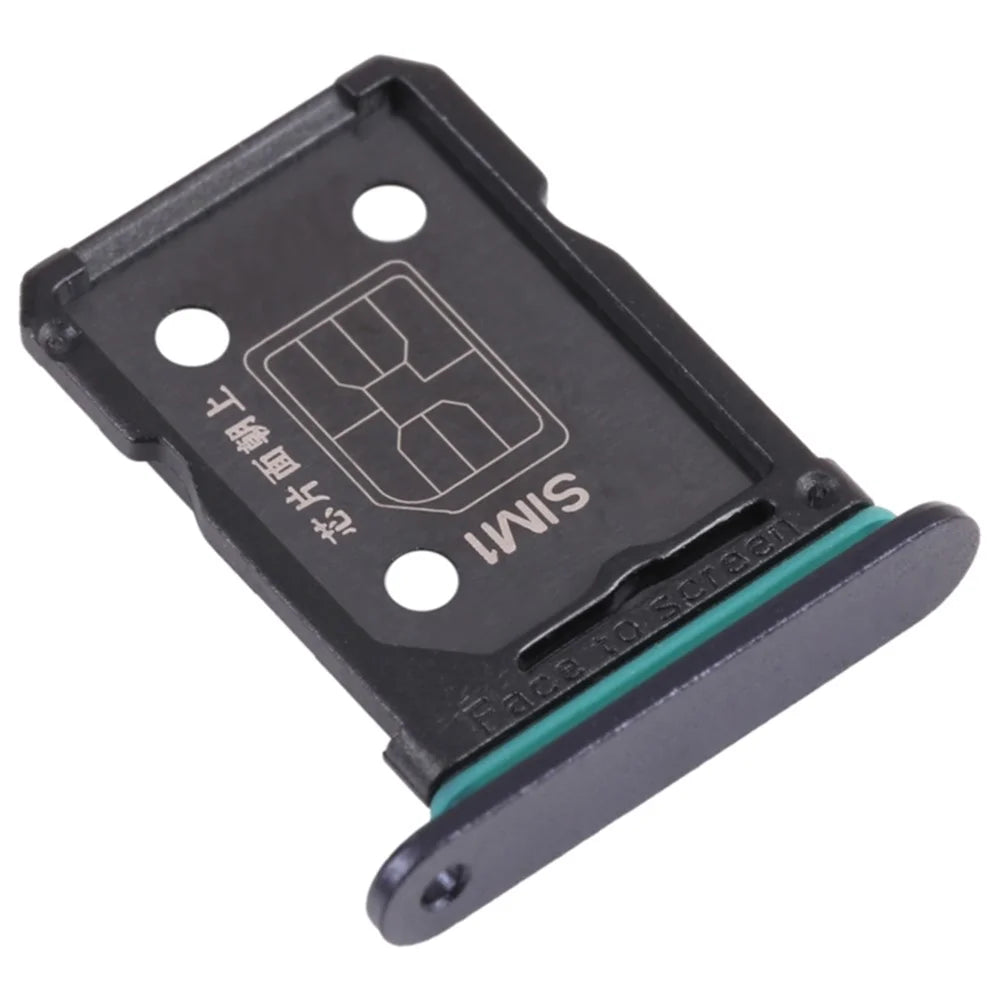 For Oppo Reno6 5G PEQM00, CPH2251 Dual SIM Card Tray Holder Replacement (without Logo) - Black - 1