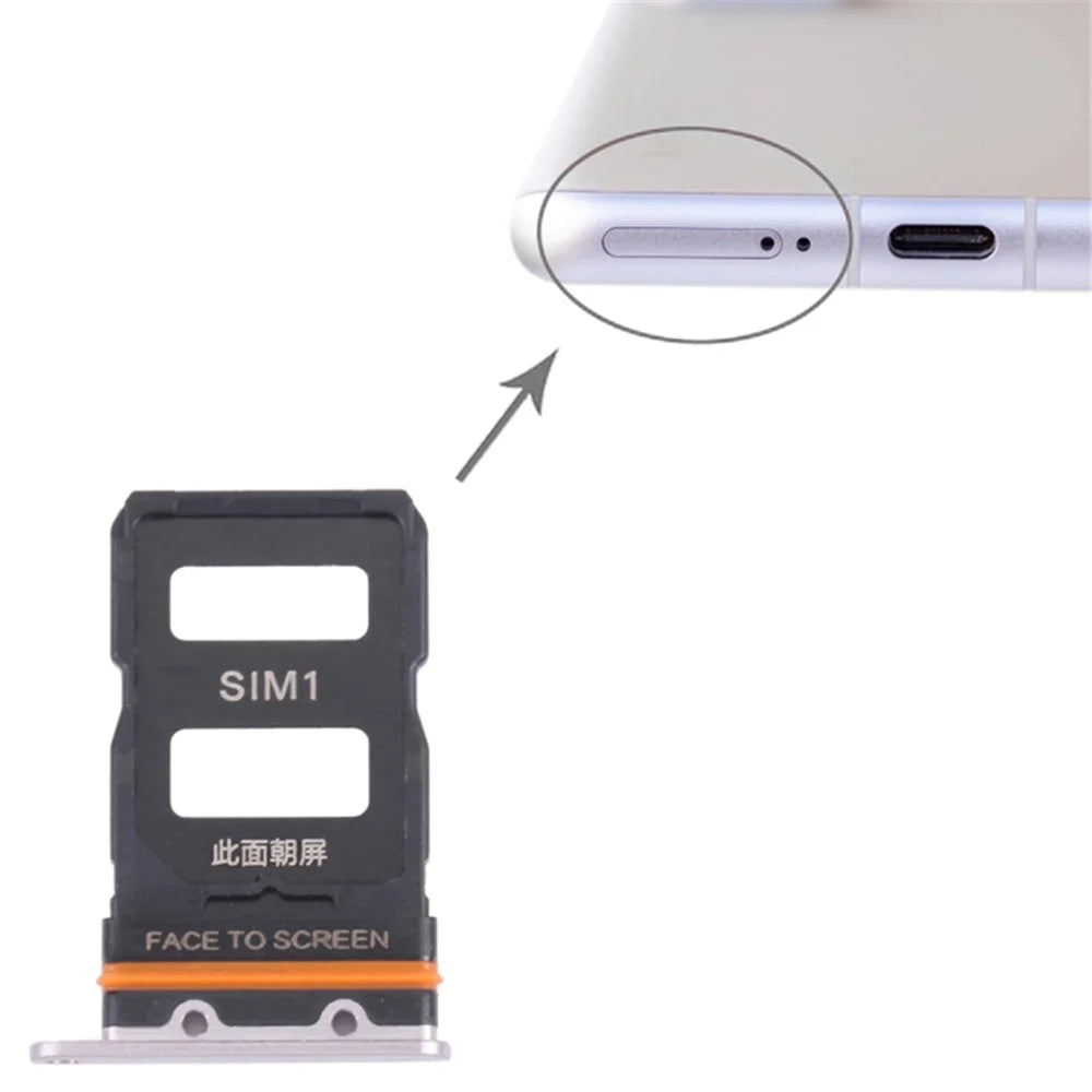 For Xiaomi 12 5G/12X 5G/12 Pro 5G Dual SIM Card Tray Holder Replacement (without Logo) - Silver - 3