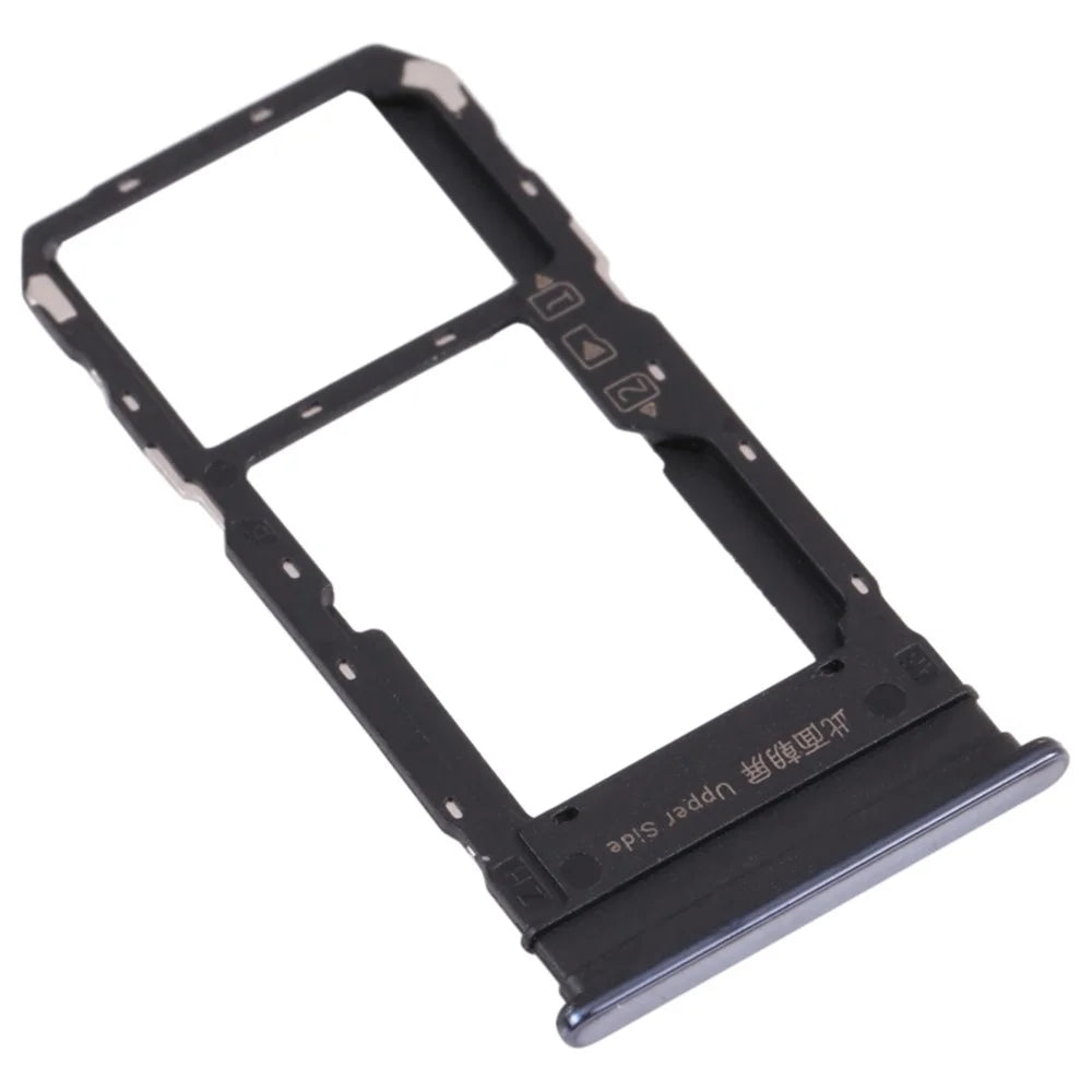 For vivo Y76s V2156A Dual SIM Card Tray Holder Replacement (without Logo) - Black - 1