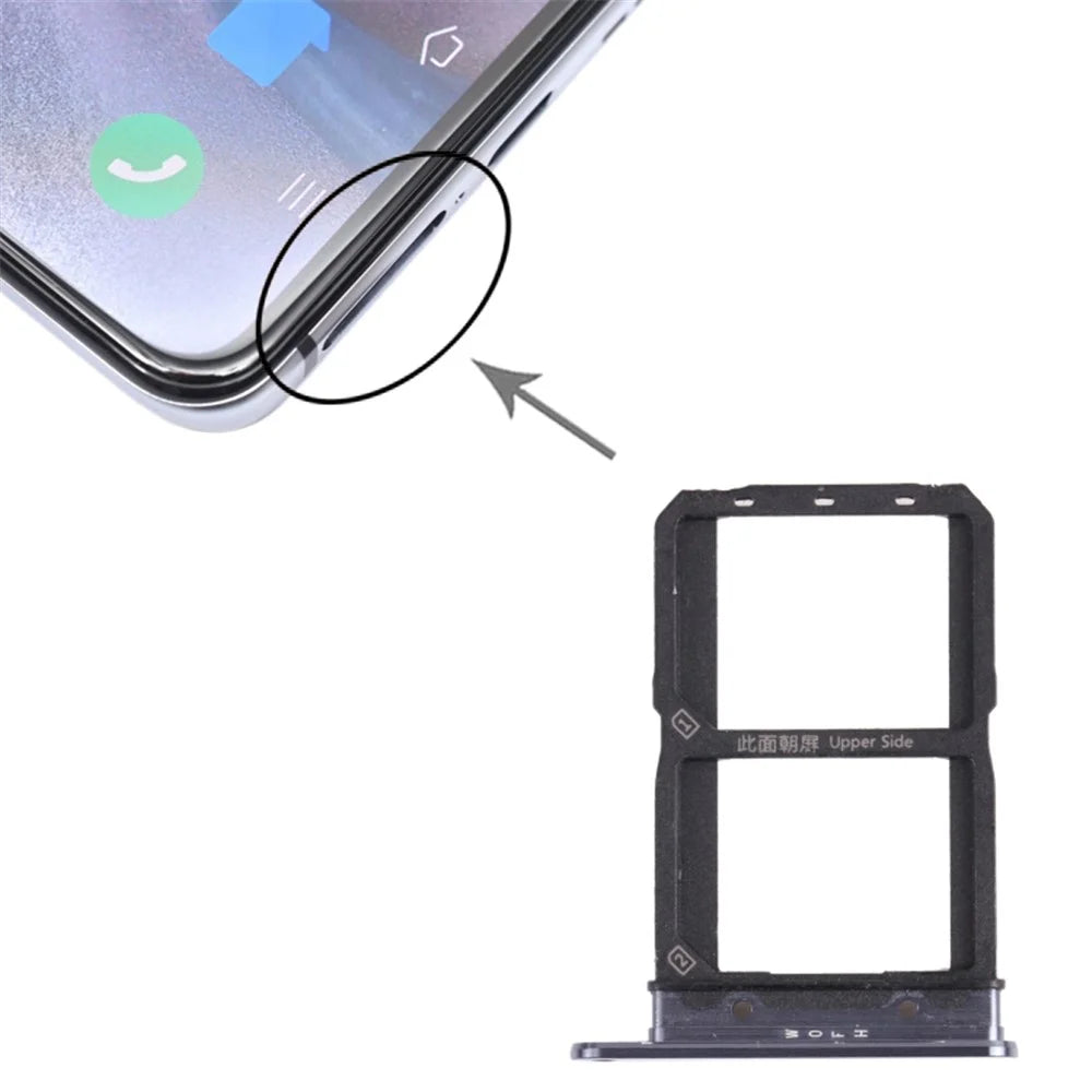 For vivo iQOO 5 5G Dual SIM Card Tray Holder Replacement (without Logo) - Black - 3