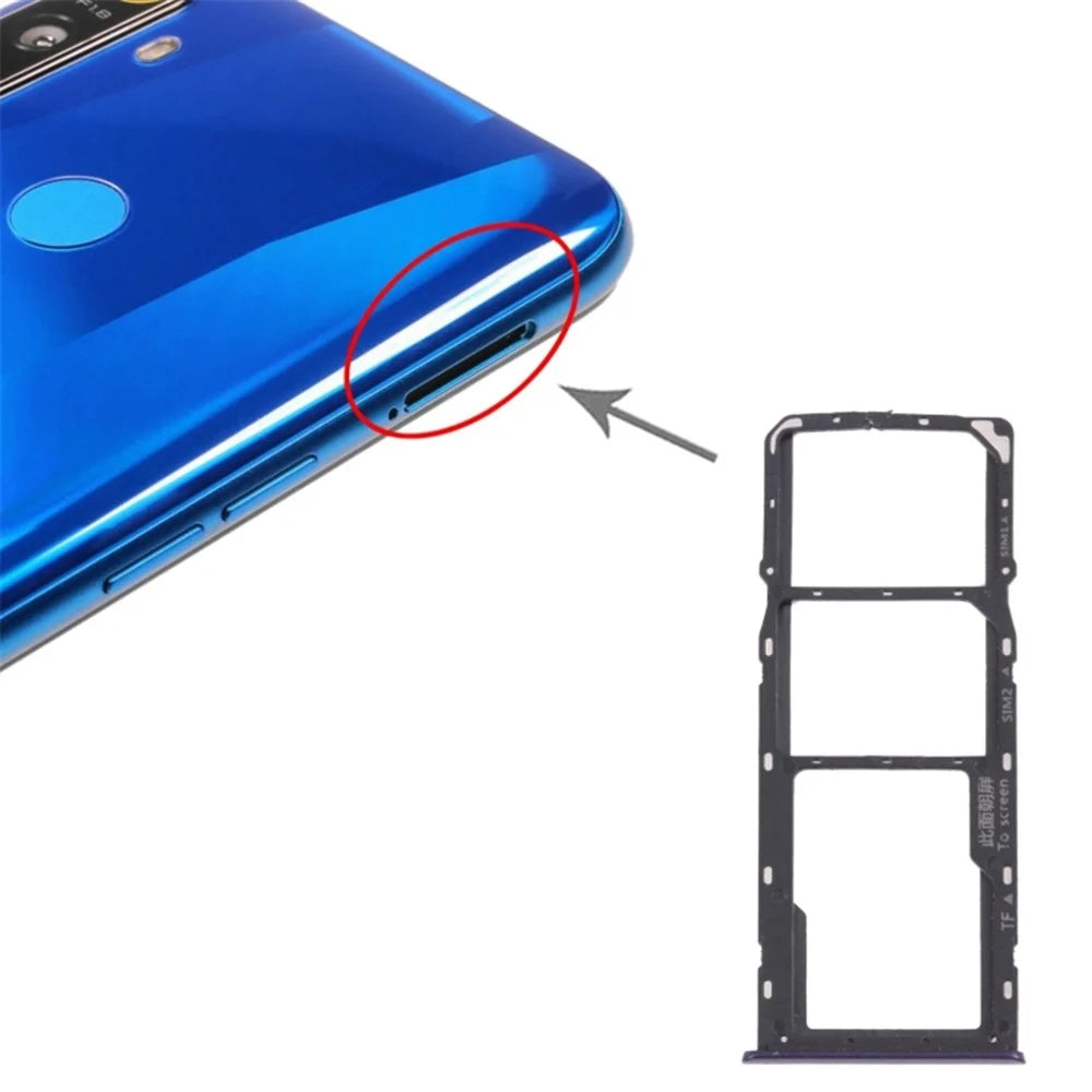 For OPPO Realme 5 Dual SIM Card + TF Card Tray Holder Replacement (without Logo) - Purple - 3