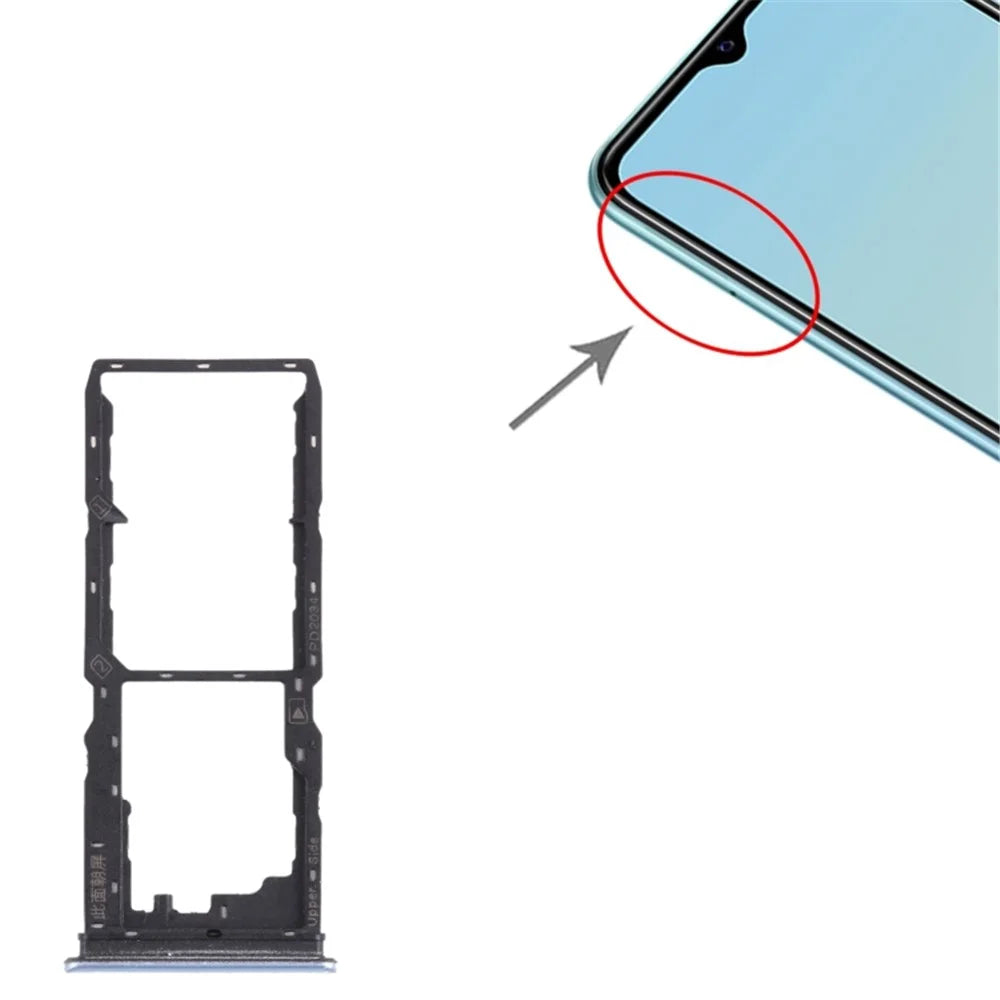 For vivo Y12s Dual SIM Card Tray Holder Replacement (without Logo) - White - 3