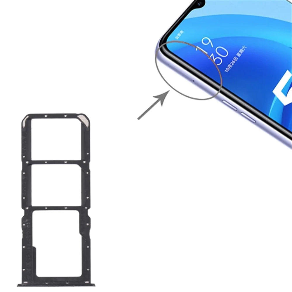 For Oppo A56 5G Dual SIM Card Tray Holder Replacement (without Logo) - Black - 3