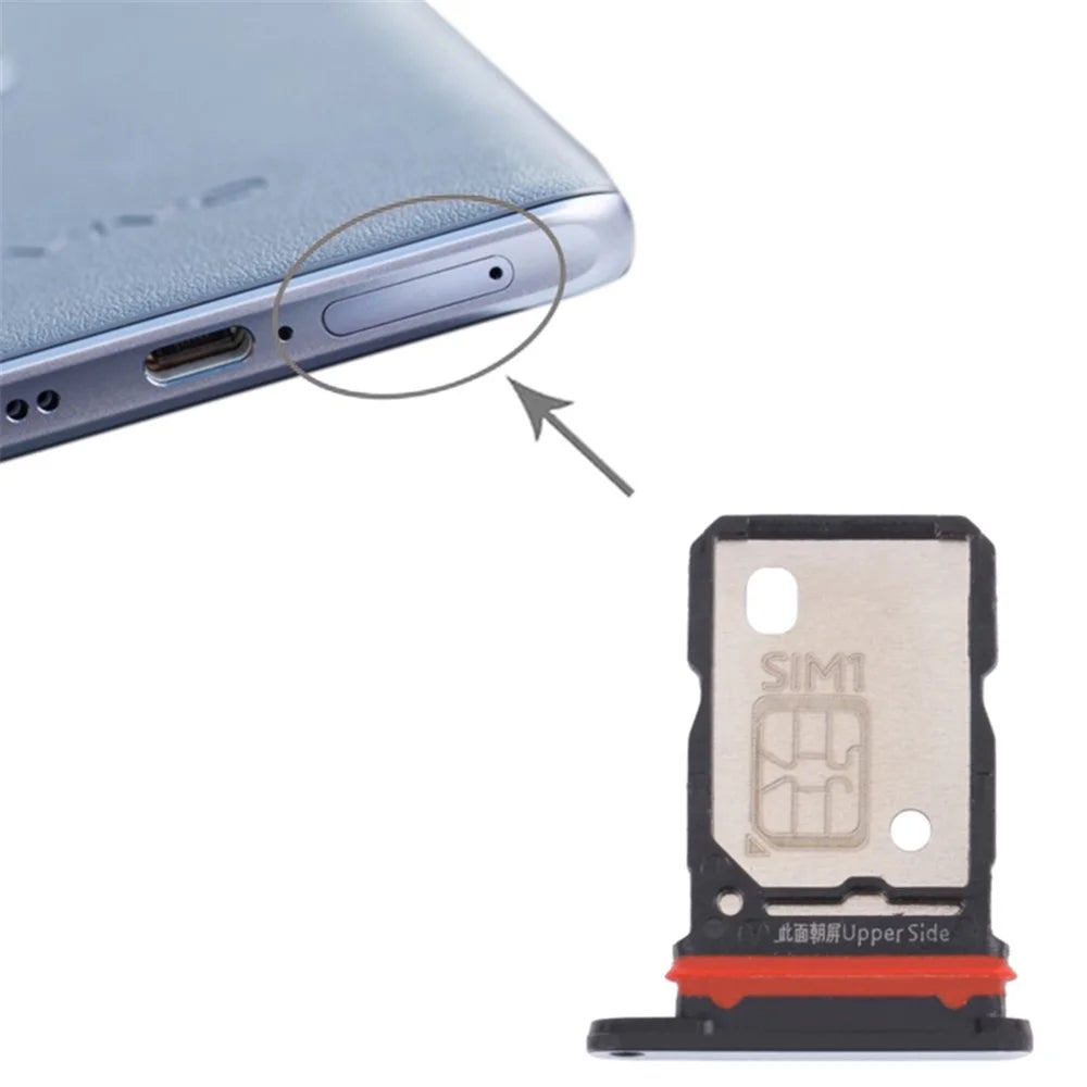 For vivo X60 Pro+ 5G Dual SIM Card Tray Holder Replacement (without Logo) - Black - 3