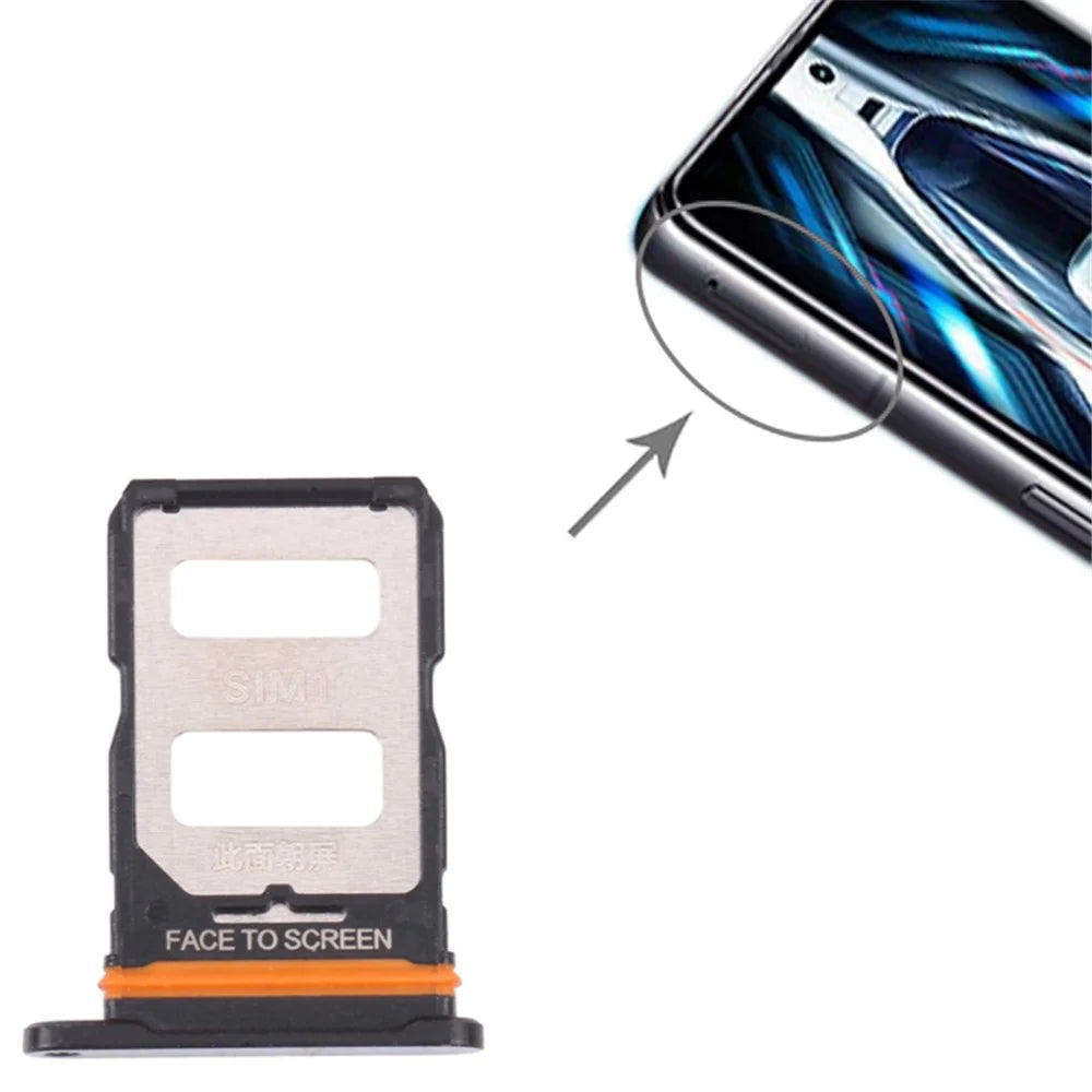 For Xiaomi Redmi K50 Gaming 5G Dual SIM Card Tray Holder Replacement (without Logo) - Black - 3