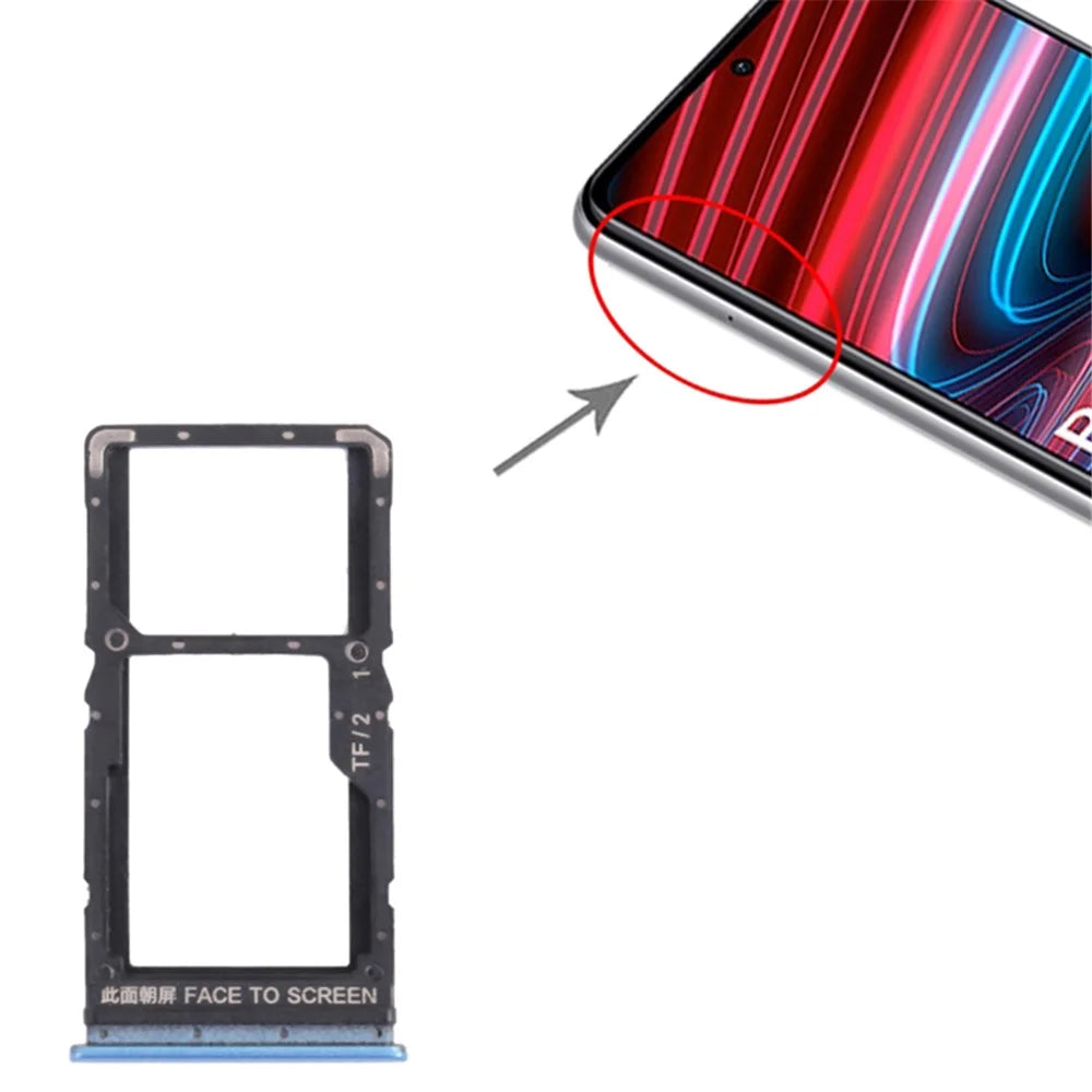 For Xiaomi Redmi Note 11T 5G / Poco M4 Pro 5G Dual SIM Card Tray Holder Replacement (without Logo) - Blue - 3