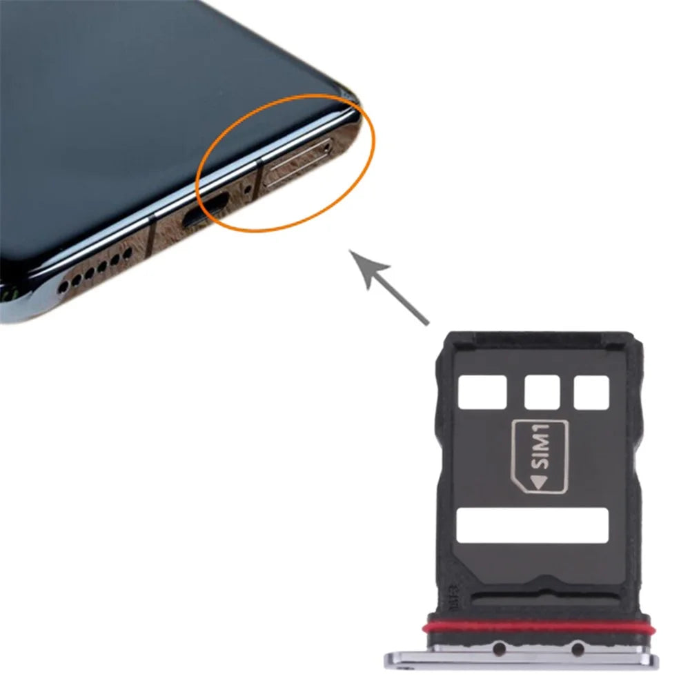 For Huawei P50 4G Dual SIM Card Tray Holder Replacement (without Logo) - Black - 3