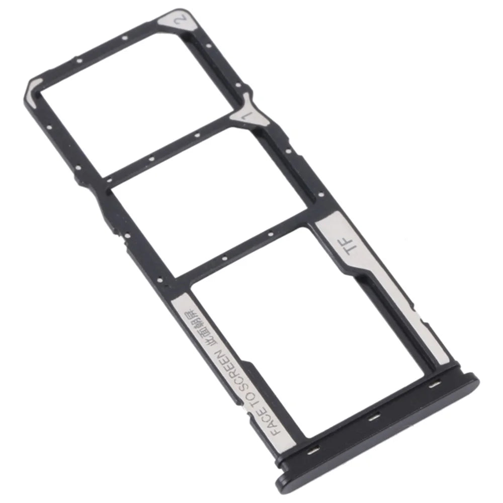 For Xiaomi Redmi A1 4G / Redmi A1+ 4G Dual SIM Card + TF Card Tray Holder Replacement (without Logo) - Black - 1