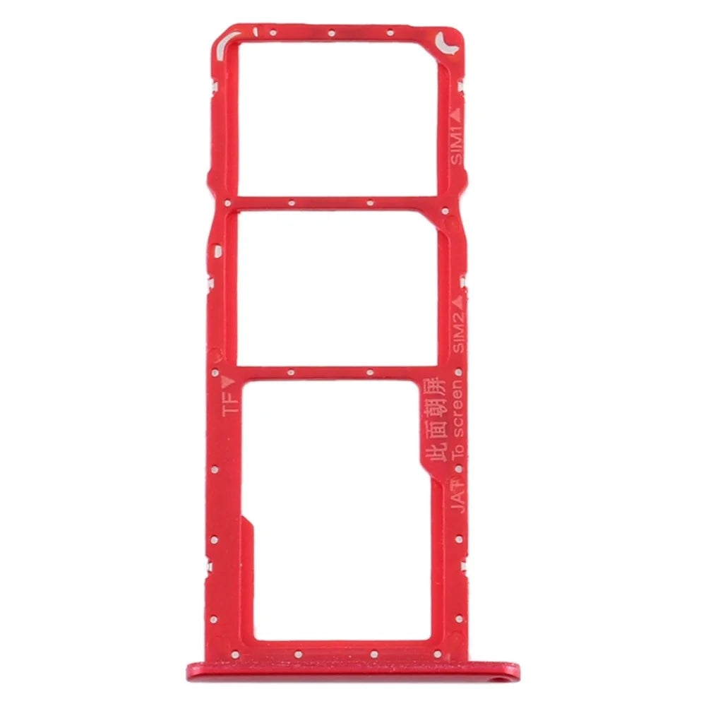 For Huawei Y6s (2019) Dual SIM Card + TF Card Tray Holder Phone Replacement Part (without Logo) - Red - 2