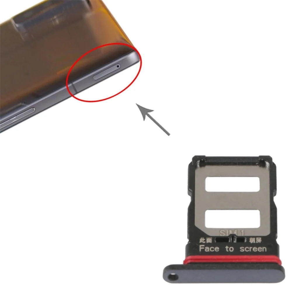 For Xiaomi Poco F4 GT Dual SIM Card Tray Holder Replacement (without Logo) - Black - 3