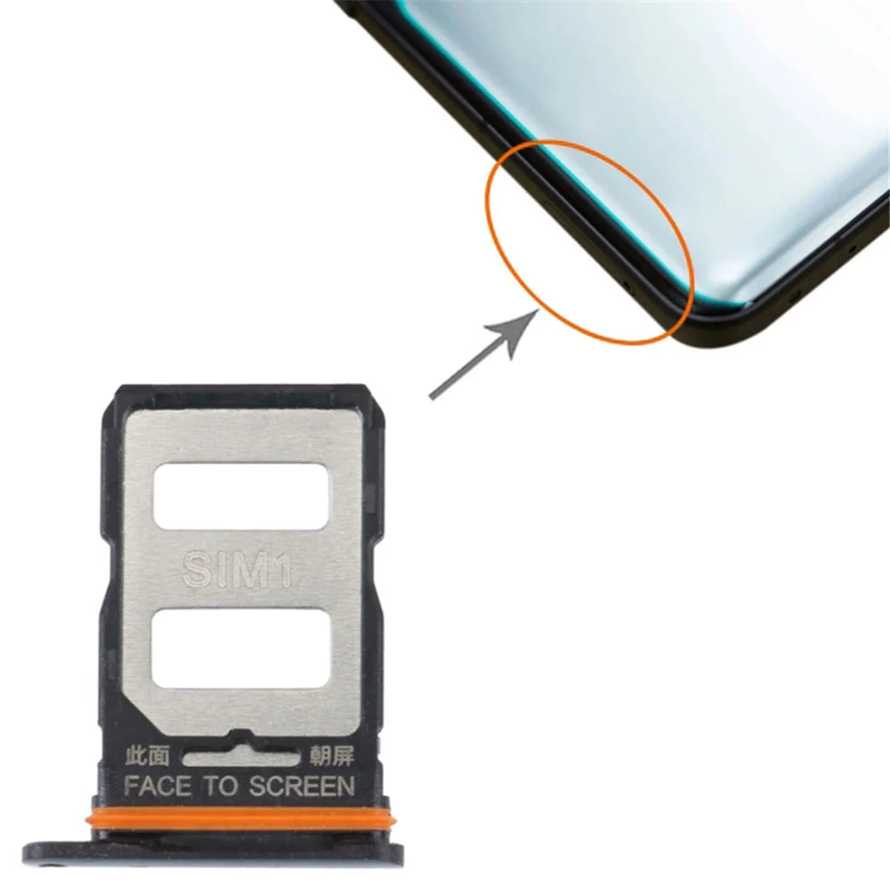 For Xiaomi Redmi K50 Ultra / 12T 5G / 12T Pro 5G Dual SIM Card Tray Holder Replacement (without Logo) - Black - 3