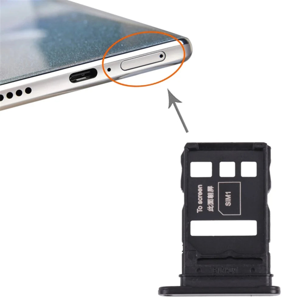 For Honor 50 Pro Dual SIM Card Tray Holder Phone Replacement Part (without Logo) - Black - 3