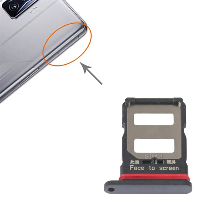 For Xiaomi Redmi K50 / K50 Pro Dual SIM Card Tray Holder Replacement Part (without Logo) - Black - 3