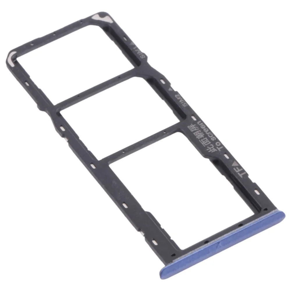 For Realme 7 (Global) / Realme 7 (Asia) Dual SIM Card + TF Card Tray Holder Replacement Part (without Logo) - Blue - 1
