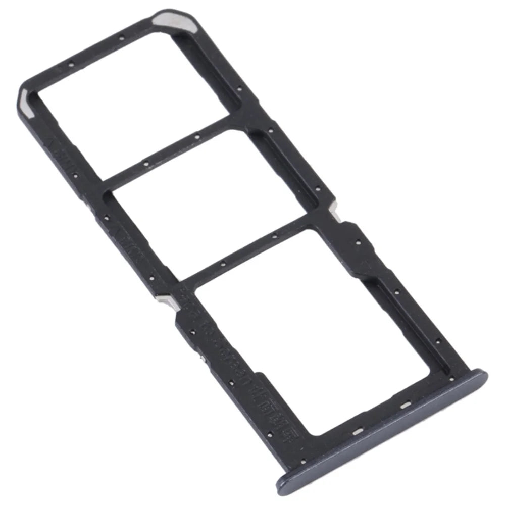 For Realme C30 4G Dual SIM Card + TF Card Tray Holder Replacement Part (without Logo) - Black - 1
