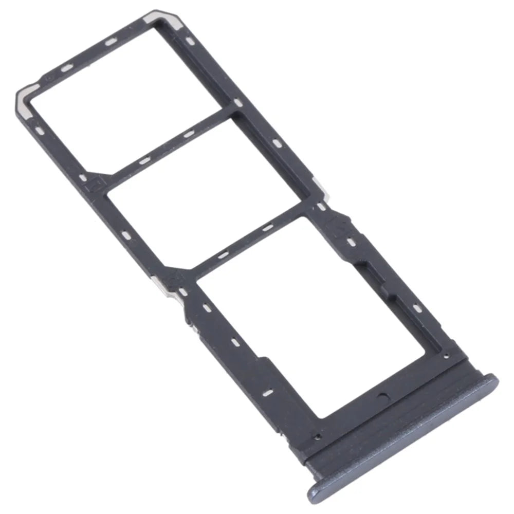 For vivo Y16 4G Dual SIM Card + TF Card Tray Holder Replacement Part (without Logo) - Black - 1
