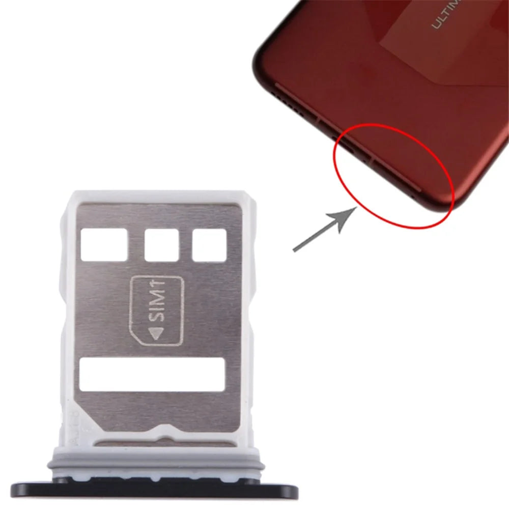 For Huawei Mate 60 Pro+ SIM Card Tray Holder Replacement Part (without Logo) - Black - 3