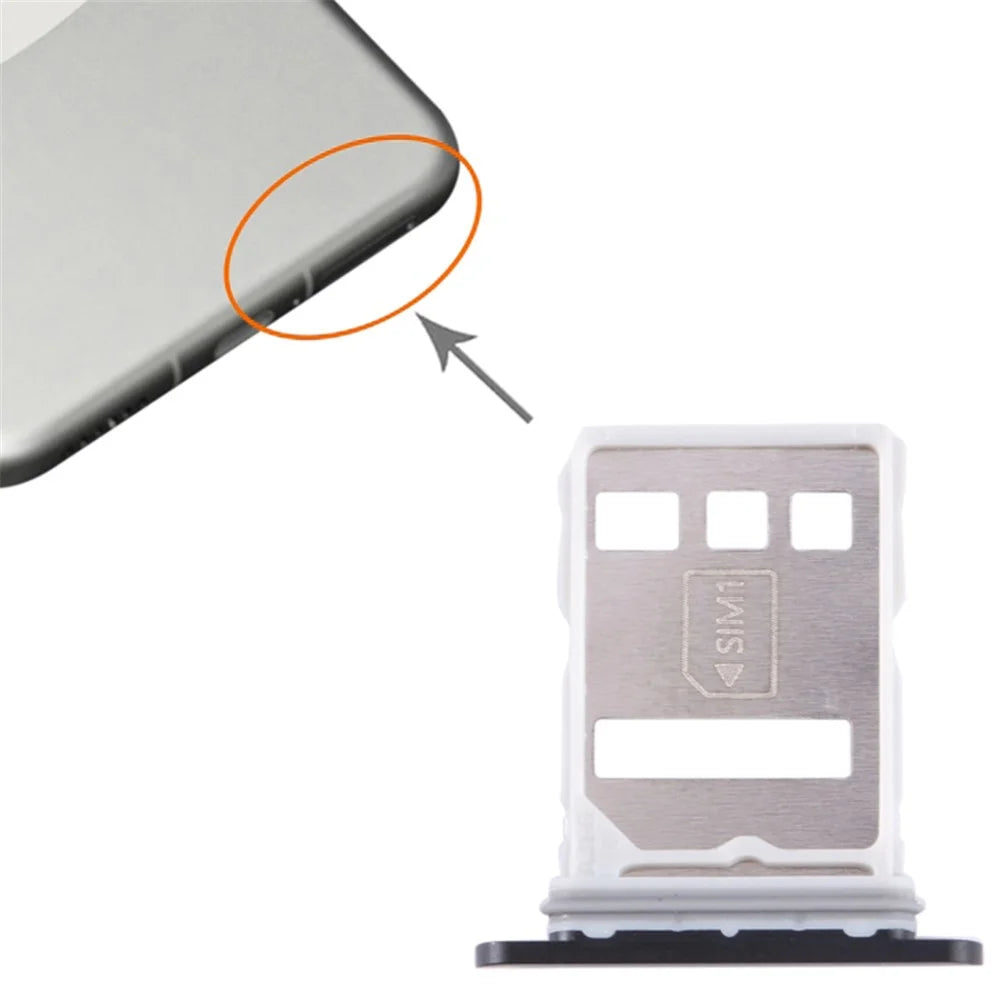 For Huawei Mate 60 Pro SIM Card Tray Holder Replacement Part (without Logo) - Black - 3