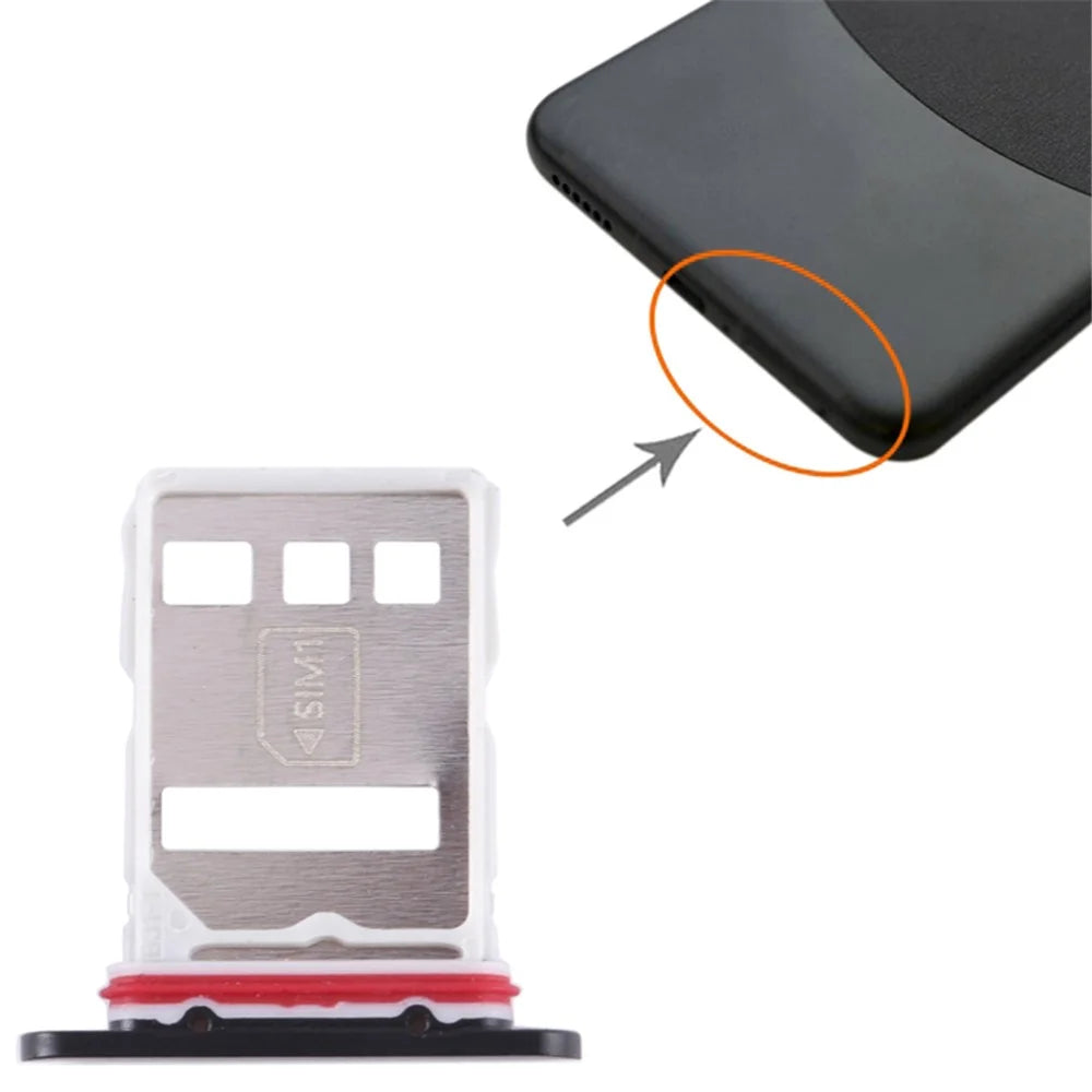 For Huawei Mate 60 SIM Card Tray Holder Replacement Part (without Logo) - Black - 3