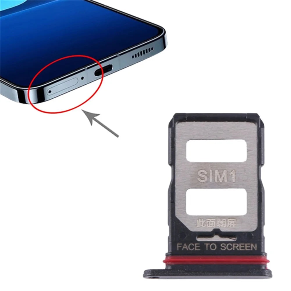For Xiaomi 13T / 13T Pro Dual SIM Card Tray Holder Replacement Part (without Logo) - Black - 3