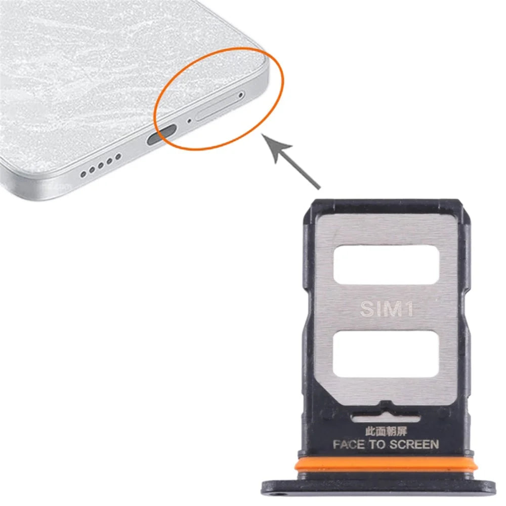 For Xiaomi Redmi Note 13 Pro+ 5G Dual SIM Card Tray Holder Replacement Part (without Logo) - Black - 3