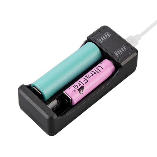 2 Slot Battery USB Charger Smart Charging Li-ion Battery Charger with 0.3m Charging Cable - 1