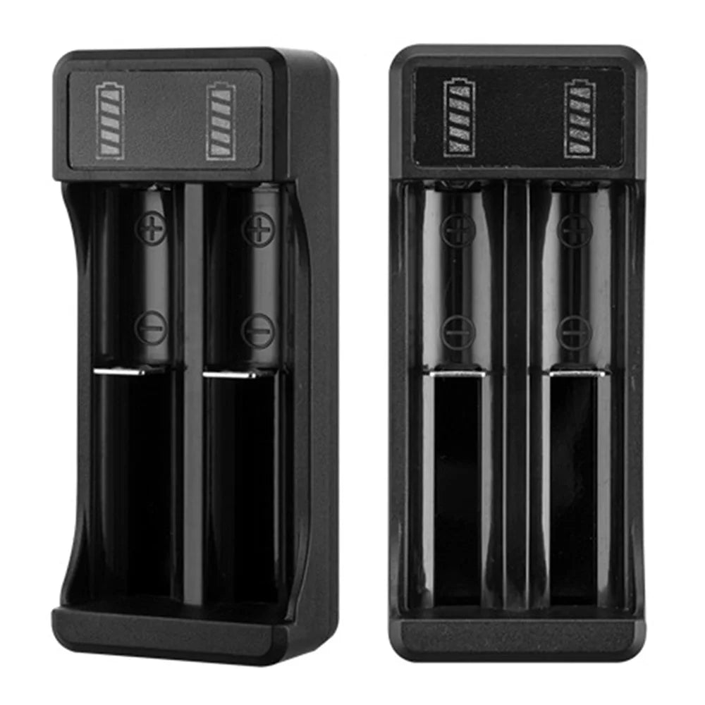 2 Slot Battery USB Charger Smart Charging Li-ion Battery Charger with 0.3m Charging Cable - 2