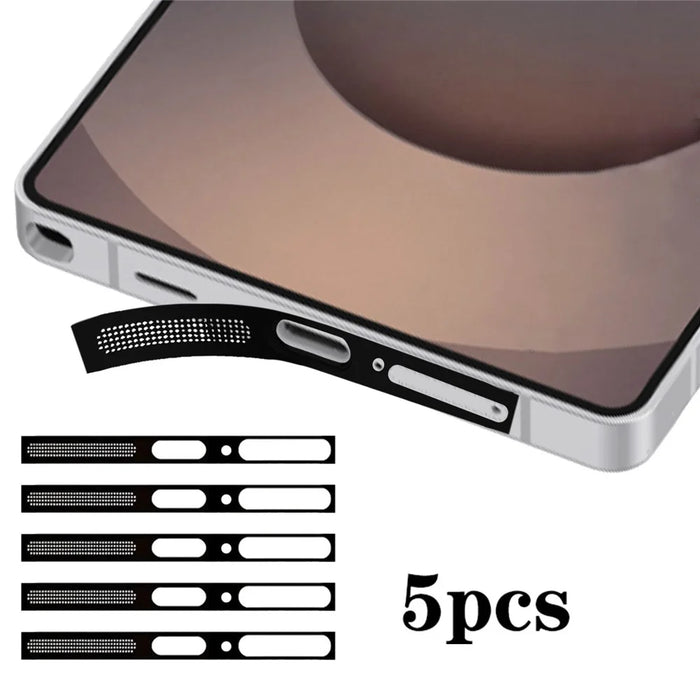 5Pcs for Samsung Galaxy S26 Ultra Speaker Dust Mesh High Density Metal Integrated Dustproof Net - Black - 1