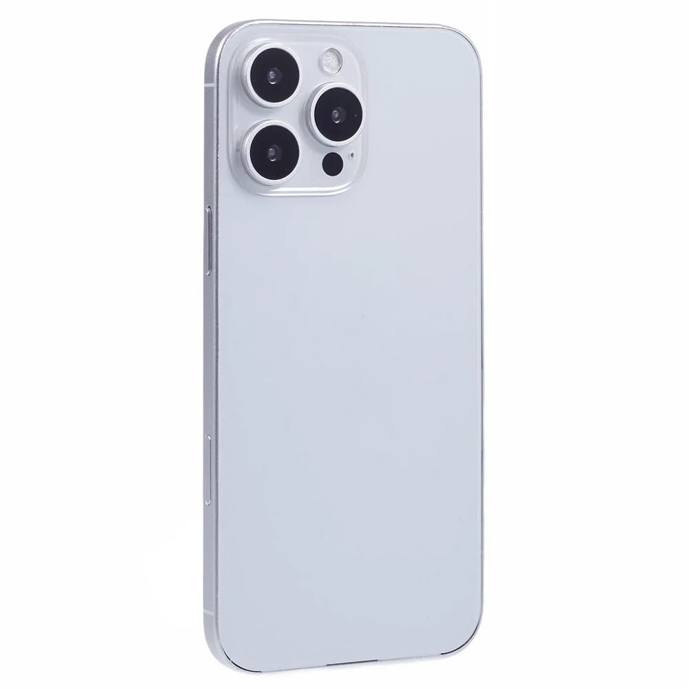 For iPhone 16 Pro Fake Phone Model Black Screen Not Real Smartphone Display (Without Logo) - White - 1