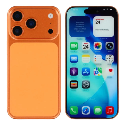 For iPhone 17 Pro Color Screen Dummy Phone Shooting Counter Display Toys (Without Logo) - Orange - 1
