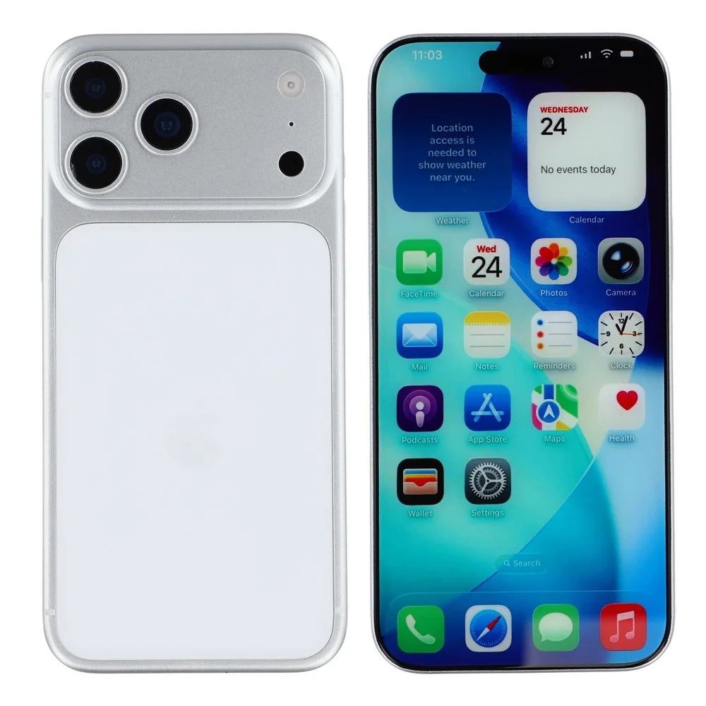 For iPhone 17 Pro Max Color Screen Dummy Phone Shooting Counter Display Toys (Without Logo) - Silver - 1