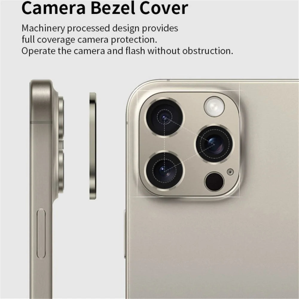 WANLONFENG LHJ Series For iPhone 13 Pro Max / 13 Pro Metal Camera Lens Protector Integrated Lens Film - Black - 2