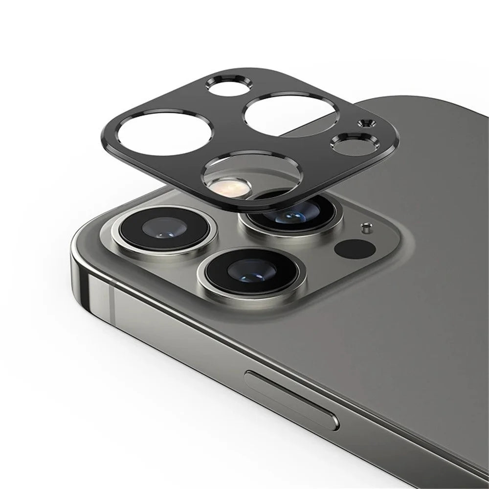 WANLONFENG LHJ Series For iPhone 14 Pro Max / 14 Pro Metal Camera Lens Protector Integrated Lens Film - Black - 1
