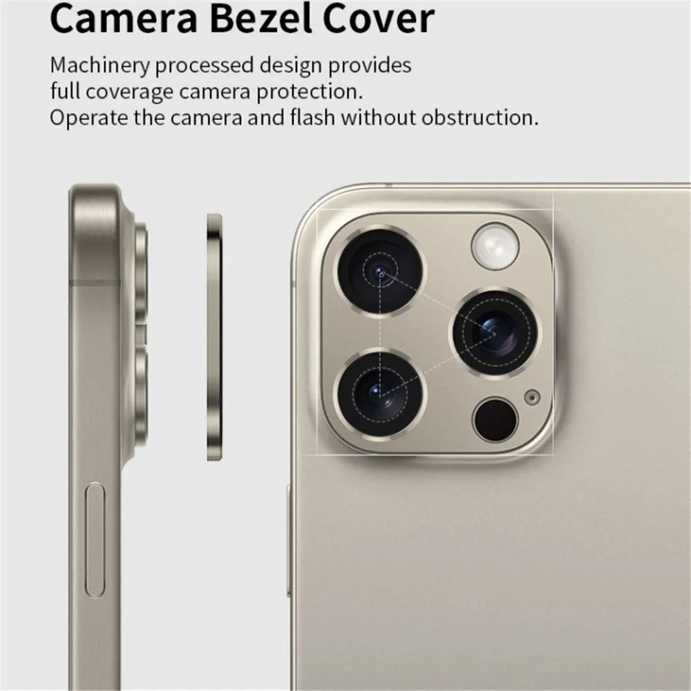 WANLONFENG LHJ Series For iPhone 14 Pro Max / 14 Pro Metal Camera Lens Protector Integrated Lens Film - Black - 2