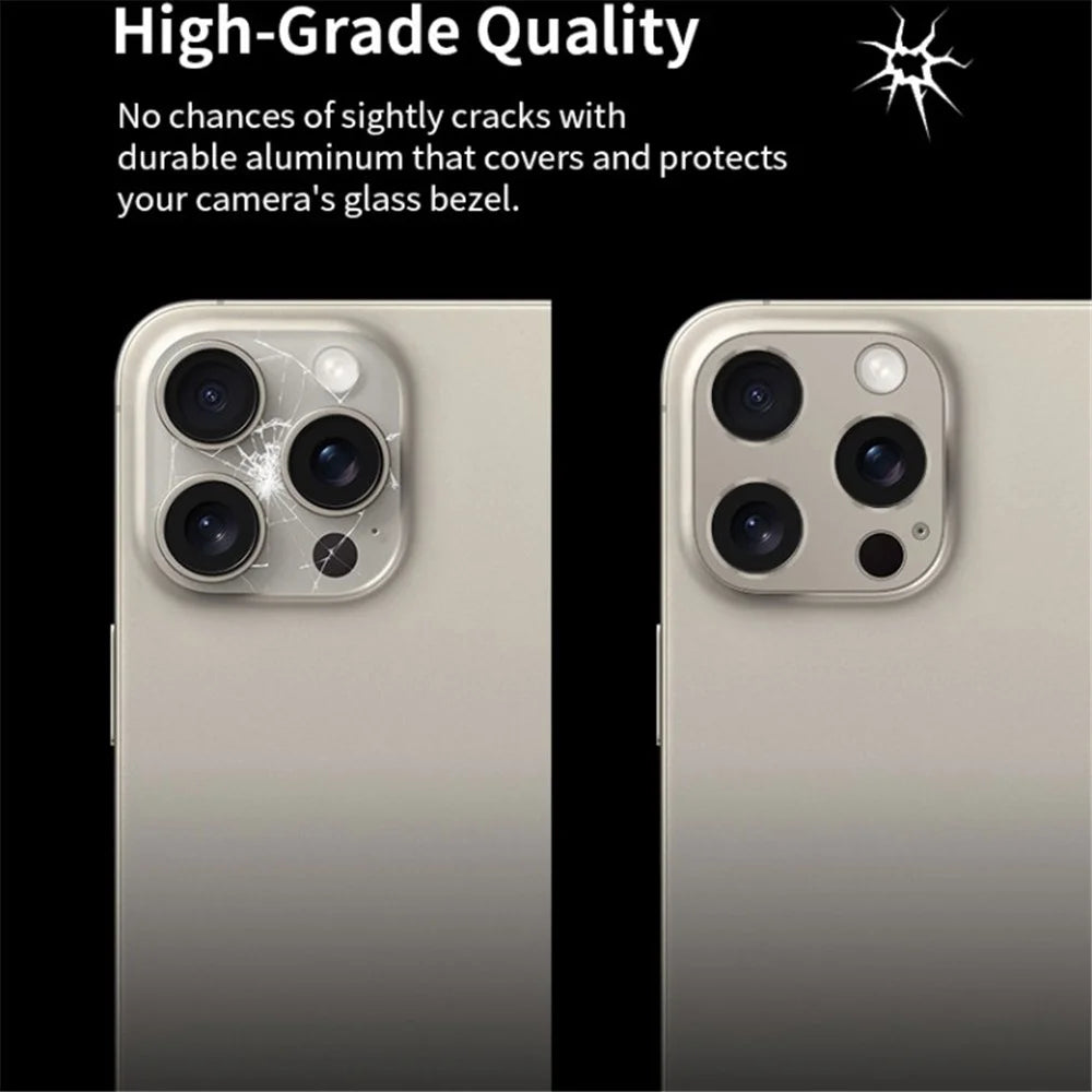 WANLONFENG LHJ Series For iPhone 14 Pro Max / 14 Pro Metal Camera Lens Protector Integrated Lens Film - Black - 4