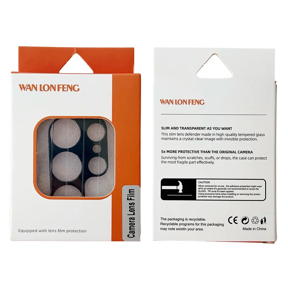 WANLONFENG LHJ Series For iPhone 14 Pro Max / 14 Pro Metal Camera Lens Protector Integrated Lens Film - Black - 7