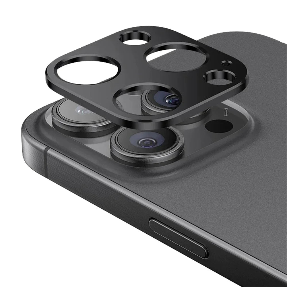 WANLONFENG LHJ Series For iPhone 15 Pro Max / 15 Pro Metal Camera Lens Protector Integrated Lens Film - Black - 1