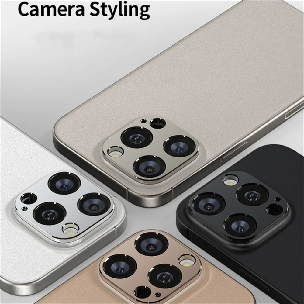 WANLONFENG LHJ Series For iPhone 15 Pro Max / 15 Pro Metal Camera Lens Protector Integrated Lens Film - Black - 7