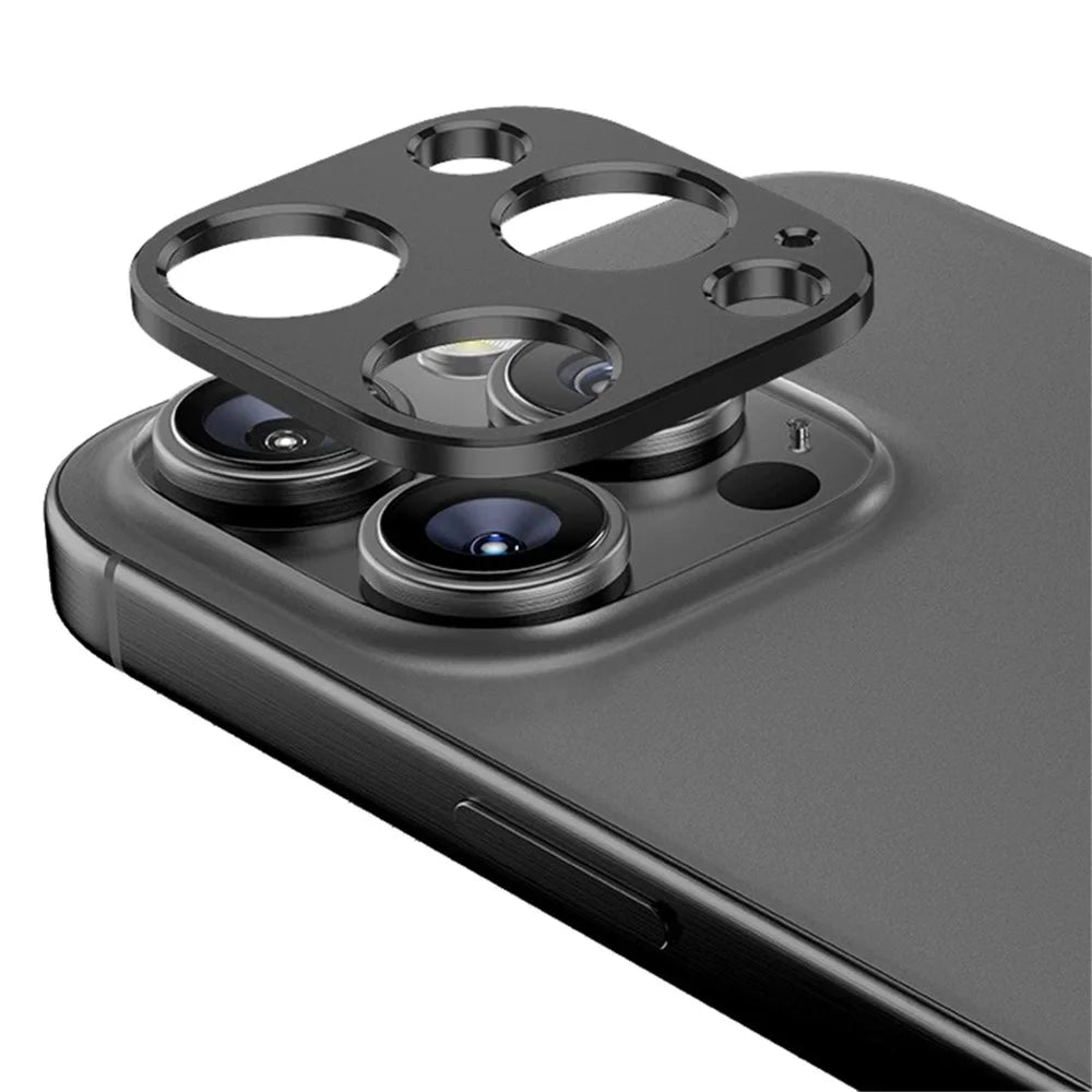 WANLONFENG LHJ Series For iPhone 16 Pro Max / 16 Pro Metal Camera Lens Protector Integrated Lens Film - Black - 1