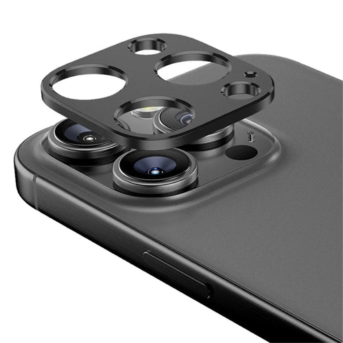 WANLONFENG LHJ Series For iPhone 16 Pro Max / 16 Pro Metal Camera Lens Protector Integrated Lens Film - Black - 1