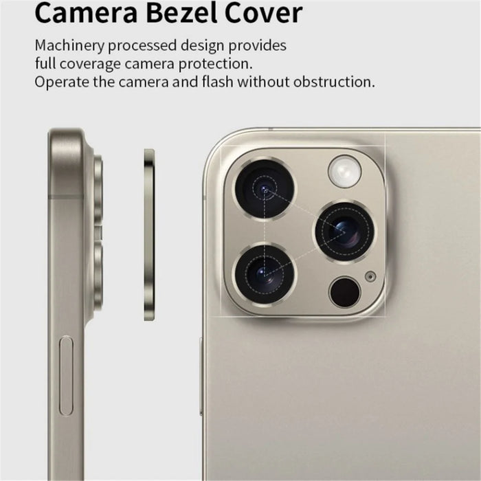 WANLONFENG LHJ Series For iPhone 16 Pro Max / 16 Pro Metal Camera Lens Protector Integrated Lens Film - Black - 2