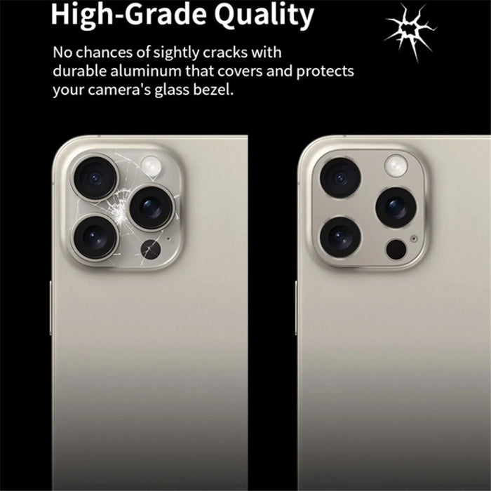 WANLONFENG LHJ Series For iPhone 16 Pro Max / 16 Pro Metal Camera Lens Protector Integrated Lens Film - Black - 4