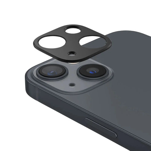 WANLONFENG LHJ Series For iPhone 14 / 14 Plus Metal Camera Lens Protector Integrated Lens Film - Black - 1