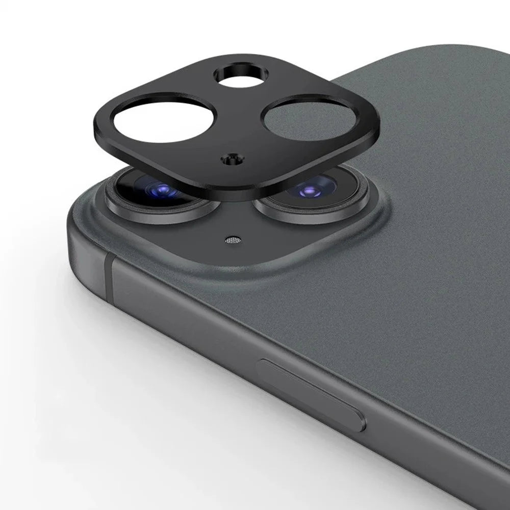 WANLONFENG LHJ Series For iPhone 15 / 15 Plus Metal Camera Lens Protector Integrated Lens Film - Black - 1