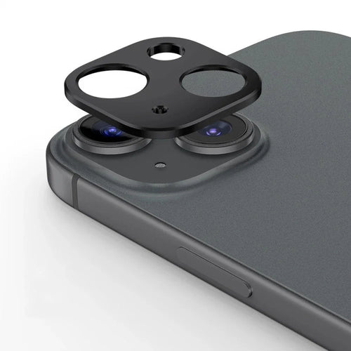 WANLONFENG LHJ Series For iPhone 15 / 15 Plus Metal Camera Lens Protector Integrated Lens Film - Black - 1