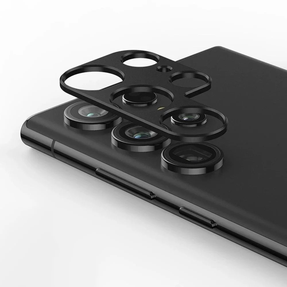 WANLONFENG LHJ Series For Samsung Galaxy S23 Ultra Metal Camera Lens Protector Integrated Lens Film - Black - 1